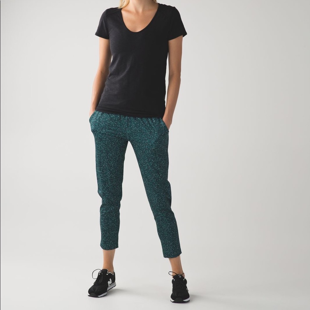 Lululemon Jet Crop (Slim) Luxtreme Forage Teal Sz 10